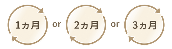 1ヵ月 or 2ヵ月 or 3ヵ月