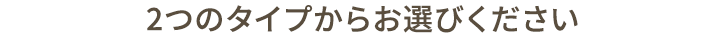 2つのタイプからお選びください