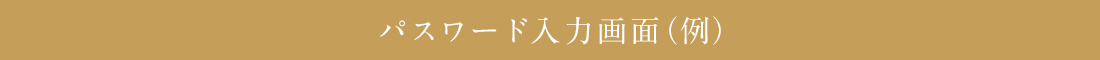 パスワード入力画面(例)