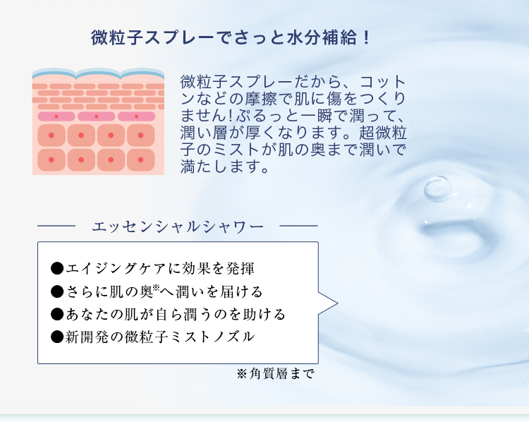 微粒子スプレーでさっと水分補給