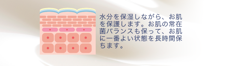 水分を保湿しながら、お肌を保護します。