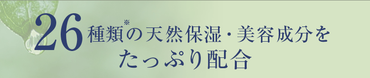 26種類の天然保湿・美容液成分をたっぷり配合